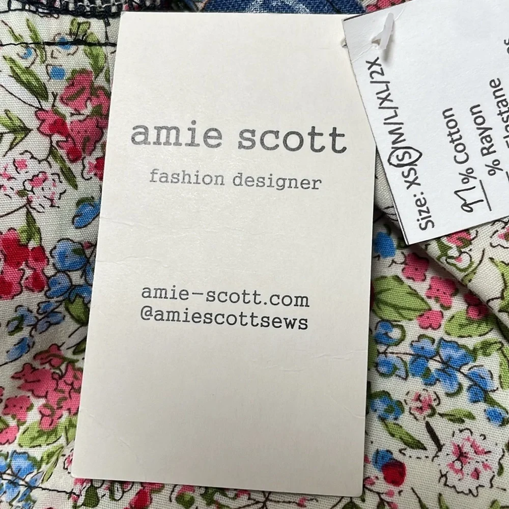 Amie Scott The Wicked Witch Dress Floral Shortsleeves Pocket Vintage Small S New - Picture 11 of 11